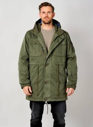 Parka manches longues a capuche vert PIONEER homme
