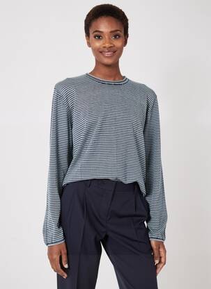Pull coupe droite manches longues bleu PIONEER femme