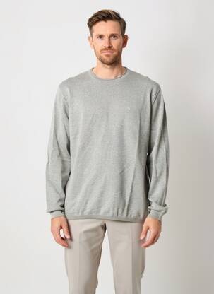 Pull col rond manches longues gris PIONEER homme