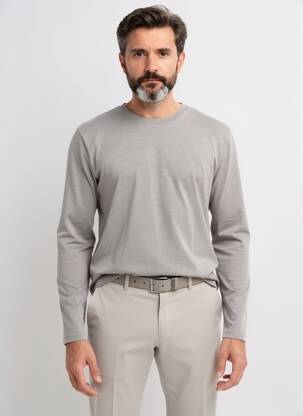 T-shirt coupe cintrée manches longues marron PIONEER homme