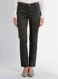 Pantalon slim tissage enduit taille normale vert STREET ONE femme