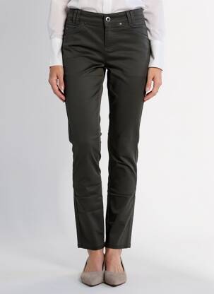 Pantalon slim tissage enduit taille normale vert STREET ONE femme