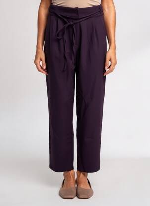 Pantalon droit stretch taille normale violet LE PETIT BAIGNEUR femme