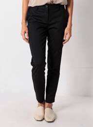 Pantalon slim tissage popeline taille normale noir GEISHA femme
