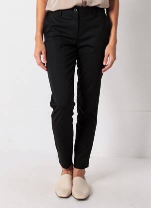 Pantalon slim tissage popeline taille normale noir GEISHA femme