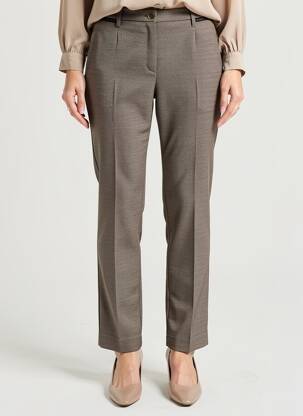 Pantalon slim stretch taille normale marron CHRISTINE LAURE femme