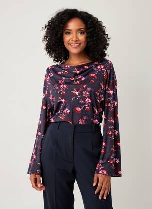 T-shirt manches longues manches longues bleu LA FIANCEE DU MEKONG femme