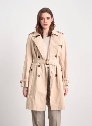 Trench tissage popeline sans capuche beige CISSY & CO femme