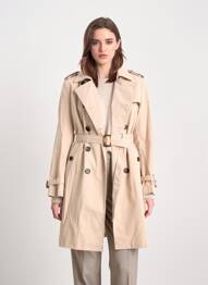 Trench tissage popeline sans capuche beige CISSY & CO femme