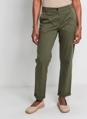Pantalon chino tissage popeline taille normale vert DAMART femme