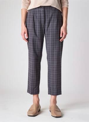 Pantalon chino fermeture zippée sous rabat boutonné taille haute gris DAMART femme