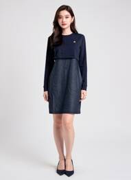 Robe courte manches longues manches longues bleu LE COQ SPORTIF femme