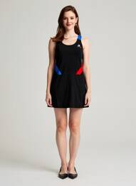 Robe courte col rond fines bretelles noir LE COQ SPORTIF femme
