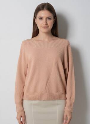 Pull col bateau manches longues orange PRINCESSE TAM-TAM femme
