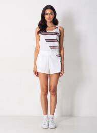 Combishort sans manche sans manche blanc LE COQ SPORTIF femme
