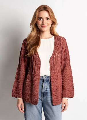 Gilet manches longues coupe cintrée marron HEINE femme