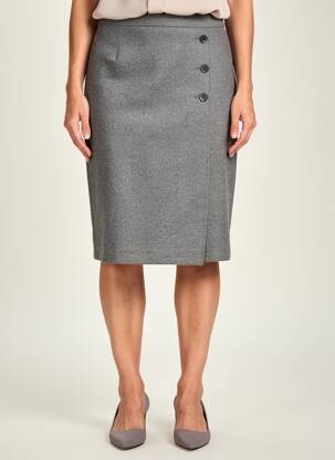 Jupe mi-longue taille à pinces gris GERRY WEBER femme