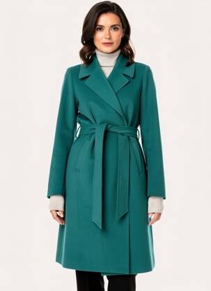 Manteau long coupe cintrée sans capuche vert KING LOUIE femme