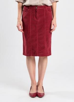 Jupe mi-longue stretch rouge AGATHE & LOUISE femme