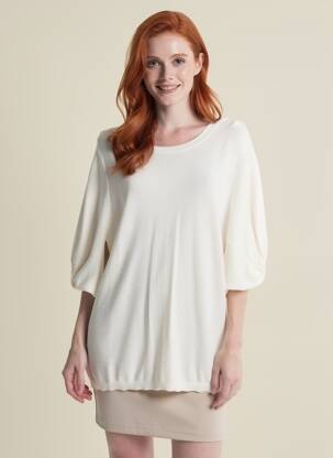 Pull col rond manches 3/4 beige IKKS femme