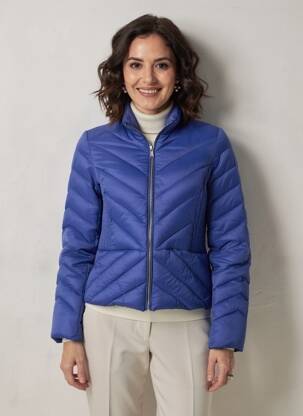 Doudoune manches longues sans capuche bleu MORGAN femme