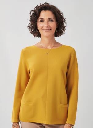 Pull coupe cintrée manches longues jaune GERRY WEBER femme
