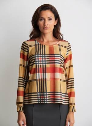 Pull coupe droite manches longues beige LO! LES FILLES femme
