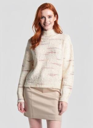 Pull coupe cintrée manches longues beige HARTFORD femme