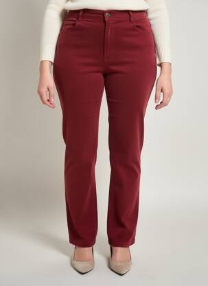Pantalon droit stretch taille normale rouge GRIFFON femme