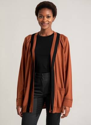 Gilet manches longues stretch orange SONIA RYKIEL femme