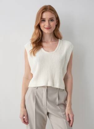 Top manches courtes manches courtes blanc NA-KD femme