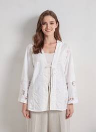 Veste casual coupe droite blanc STRADIVARIUS femme