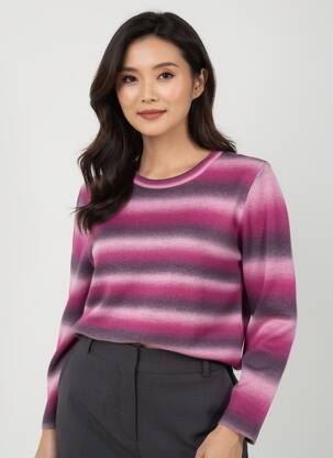 Pull coupe cintrée manches longues violet HAJO femme