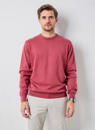 Pull stretch manches longues rose BERAC homme