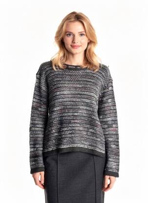 Pull tissage chiné manches longues gris MIRASATI femme