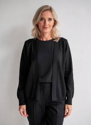 Gilet manches longues stretch noir I.ODENA femme