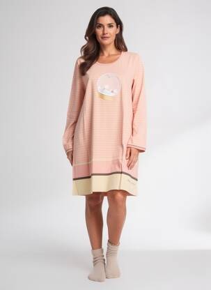 Chemise de nuit manches longues rose ROSE POMME femme