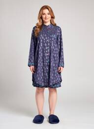 Chemise de nuit manches longues bleu ROSE POMME femme