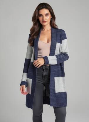 Gilet manches longues stretch bleu INTOWN femme