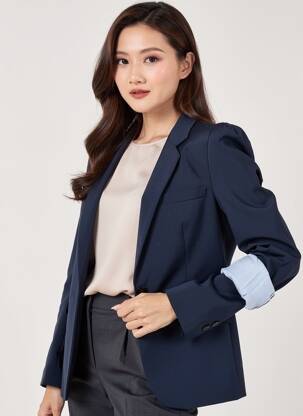Blazer poches bleu ZARA femme