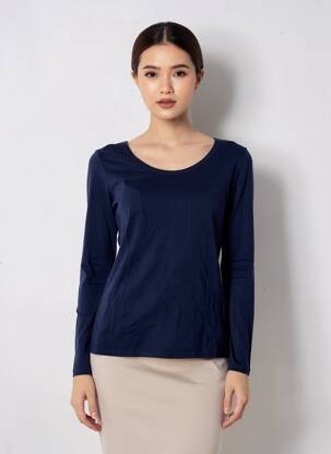 T-shirt manches longues manches longues bleu SANS MARQUE femme