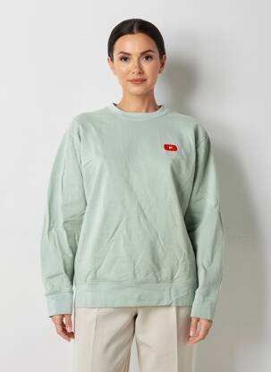 Sweat-shirt broderie manches longues vert STANLEY & STELLA femme