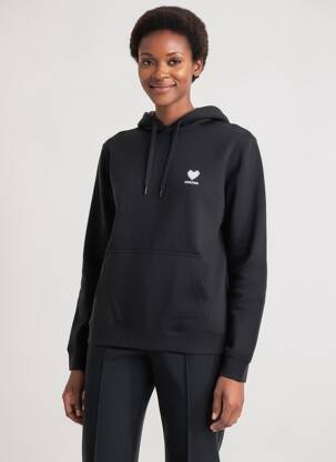 Sweat-shirt à capuche stretch manches longues noir SOL'S femme