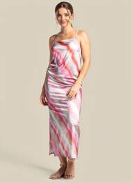Robe mi-longue coupe fluide fines bretelles rose RAILS femme