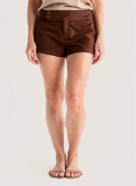 Short taille à pinces taille normale marron CIDER femme