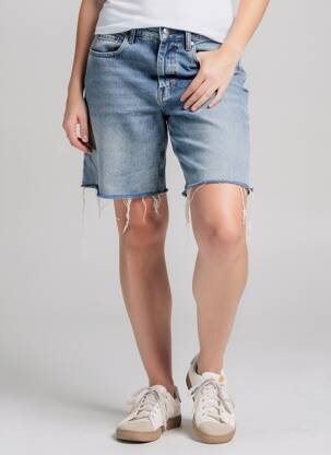 Bermuda coupe droite taille normale bleu RAILS femme