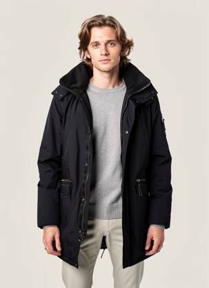 Parka finition intérieure doublure satiné a capuche noir LEE COOPER homme