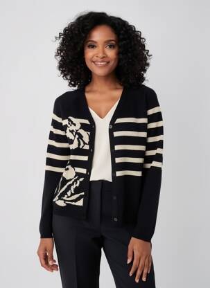Gilet manches longues coupe cintrée noir CREAM femme