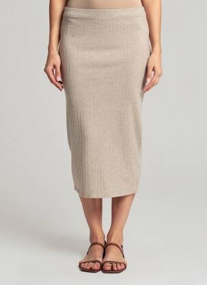 Jupe longue taille élastique beige CREAM femme