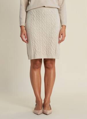 Jupe mi-longue taille haute beige CREAM femme